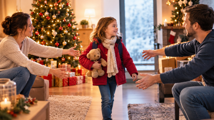Umgangsrecht an Weihnachten und in den Ferien: Diese Regeln gelten 3 Weihnachtsfreude zwischen zwei Zuhause